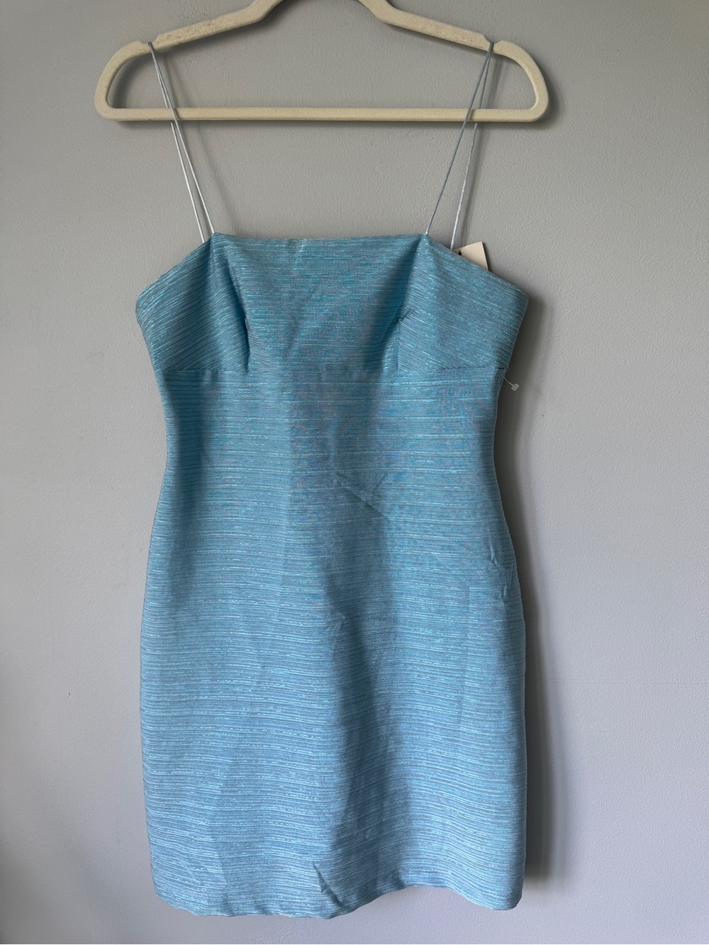 All That Jazz Light Blue Spaghetti Strap Mini Dress
